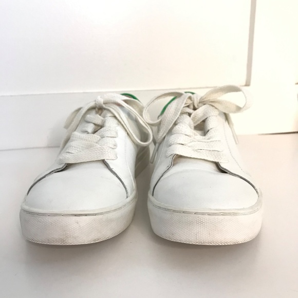 KATE SPADE Alanna Leather Sneakers White Green Women’s Size 10 - Picture 8 of 16
